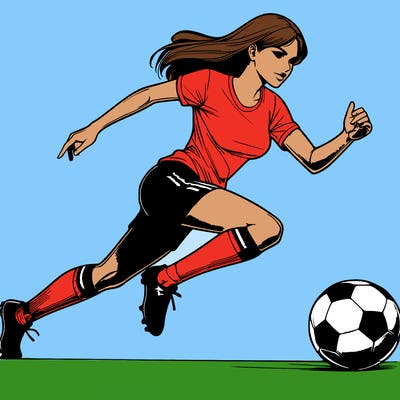realistic woman playing soccer