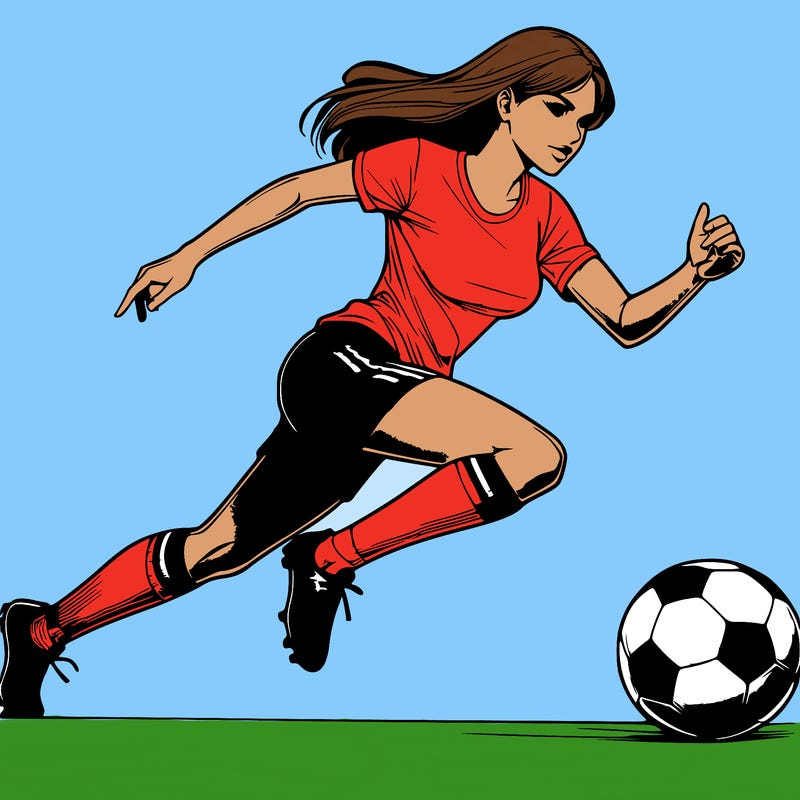 realistic woman playing soccer