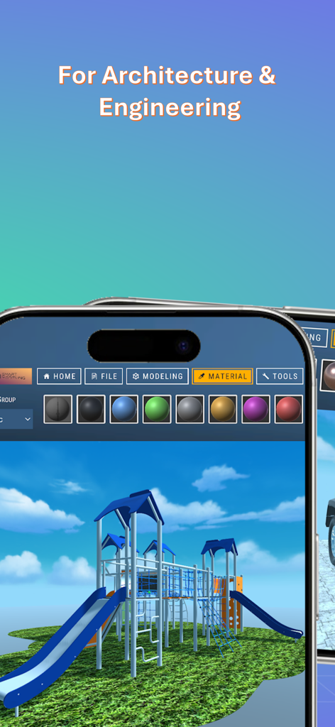 CAD Smart Modeling – 3D CAD - 3D playground design in the CAD Smart Modeling app for architecture and engineering