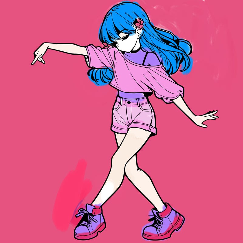 realistic girl danceing