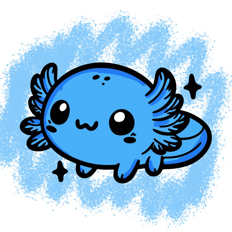 cute easy baby axolotl
