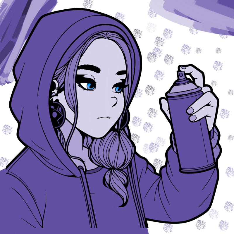 a realistic girl, spray painting