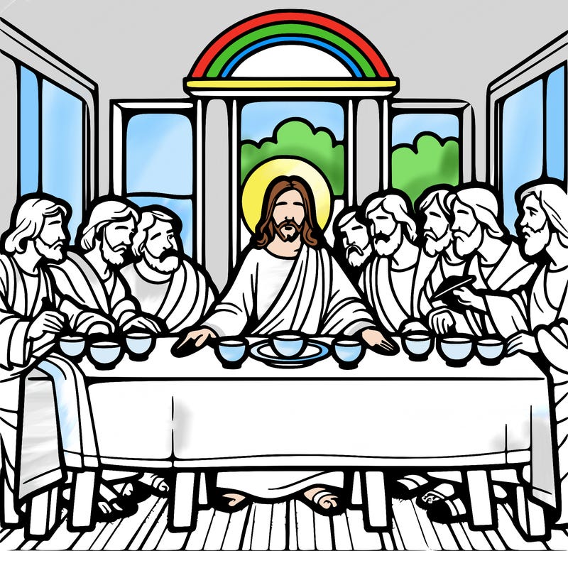 jesus shares the last supper with twelve apostles