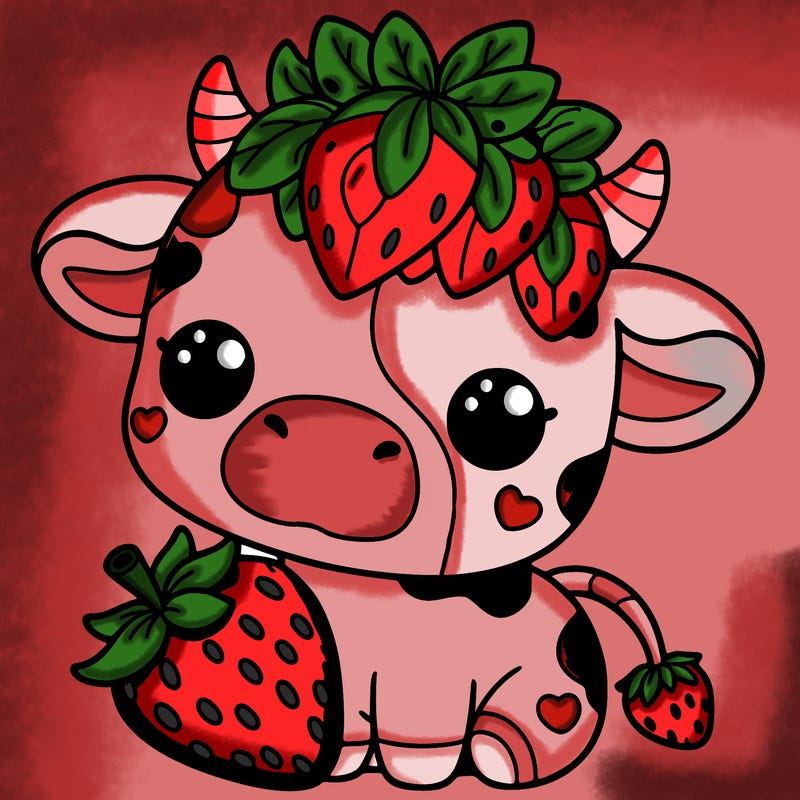 cute strawberry cow