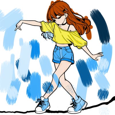 realistic girl danceing