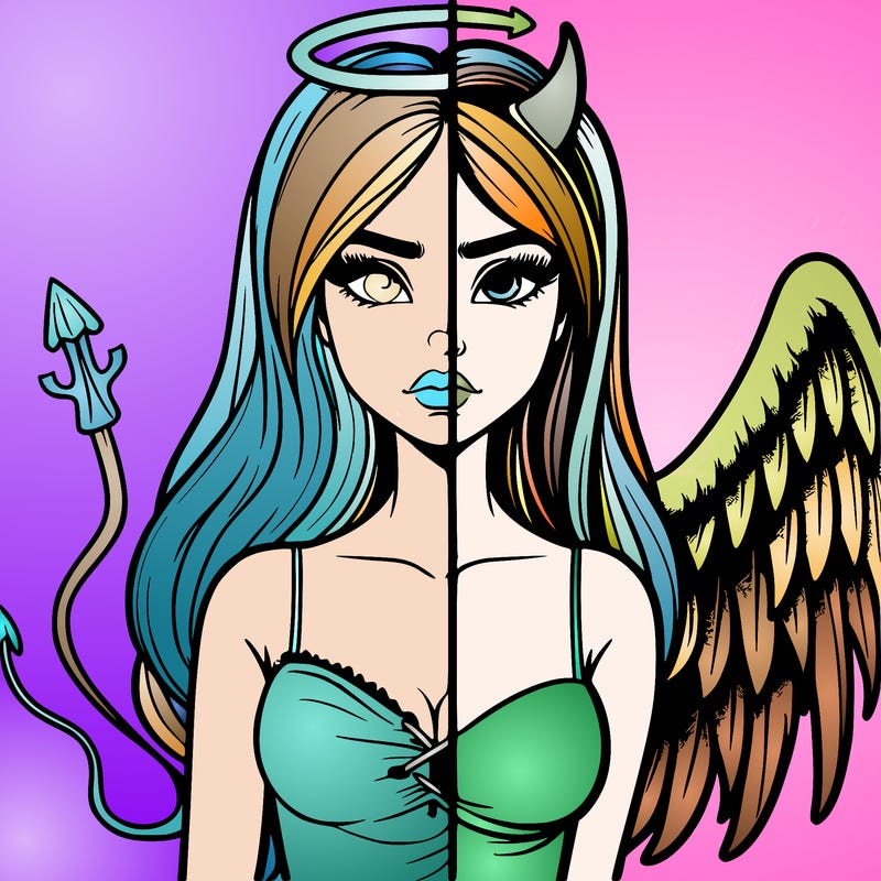 devil vs angel realistic girl