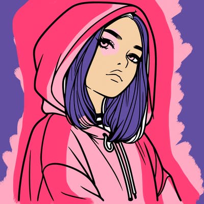 a realistic girl in a hoodie