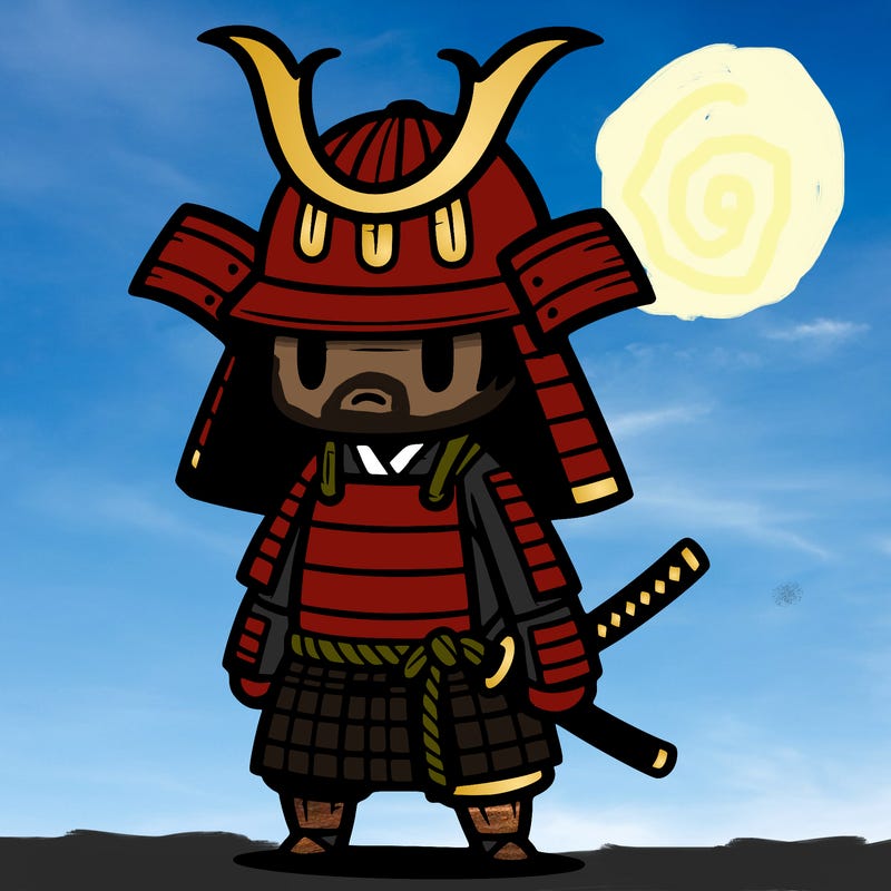 samurai in simple japanese armor