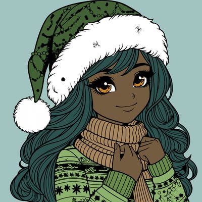 realistic christmas girl