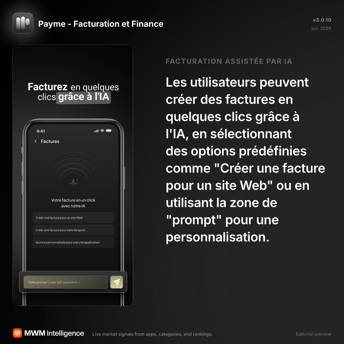 Payme - Facturation et Finance - Application Finance | MWM