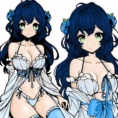 anime girl with  beautiful body