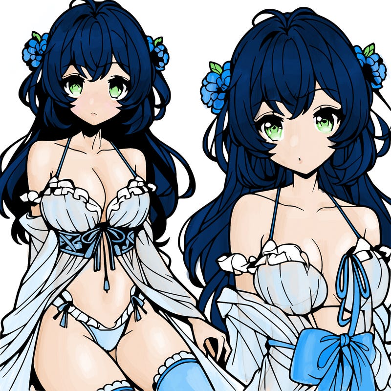 anime girl with  beautiful body