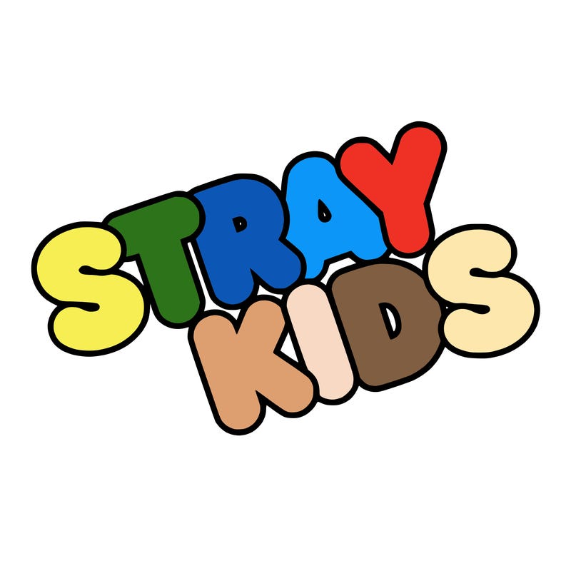 bubble letters saying stray kids
