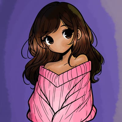 shy pretty girl wearing a sweater that is falling off one shoulder portrait