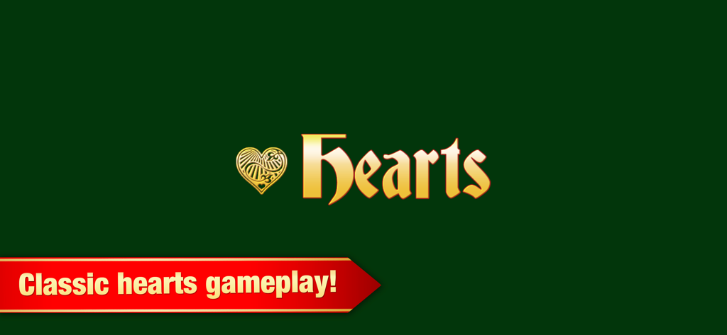 Tela de título do jogo de cartas clássico Copas com texto dourado sobre fundo verde