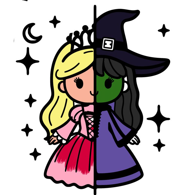 split princess and witch