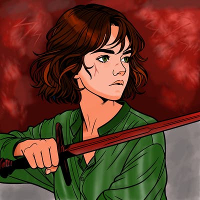 realistic girl with a sword