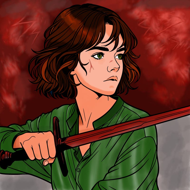 realistic girl with a sword