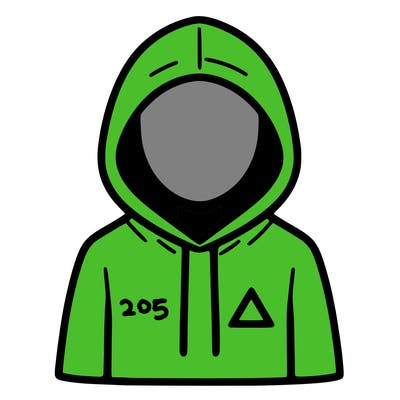 a person with non face waering a hoodie with a small triangle symbol