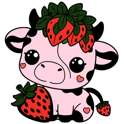 cute strawberry cow
