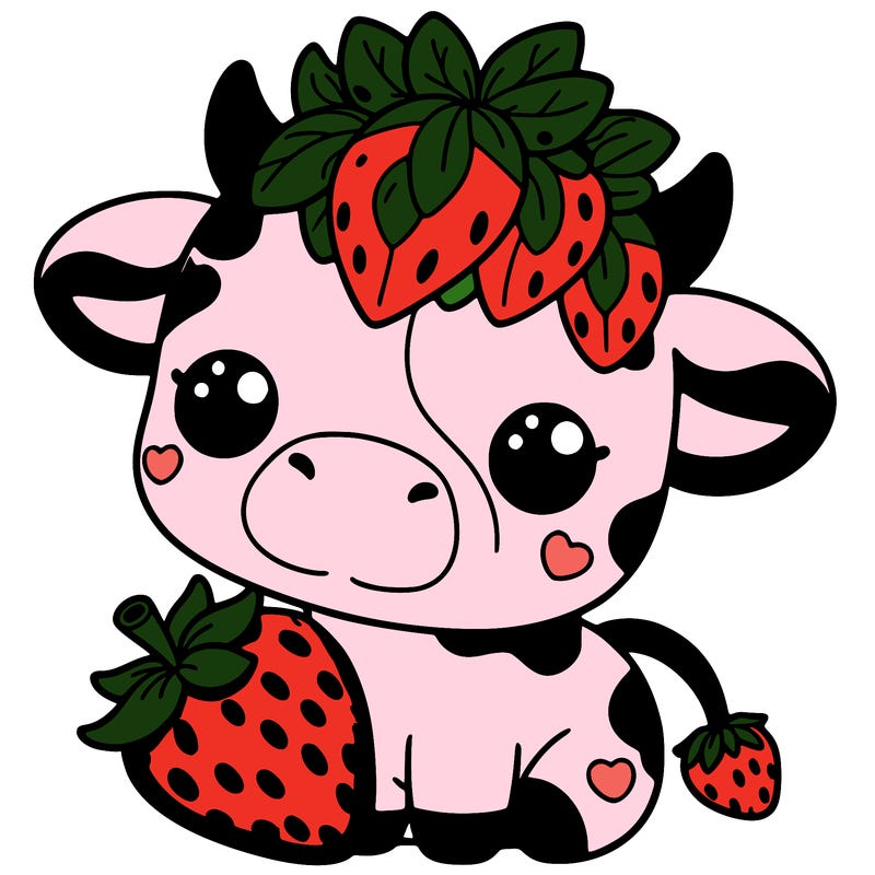 cute strawberry cow
