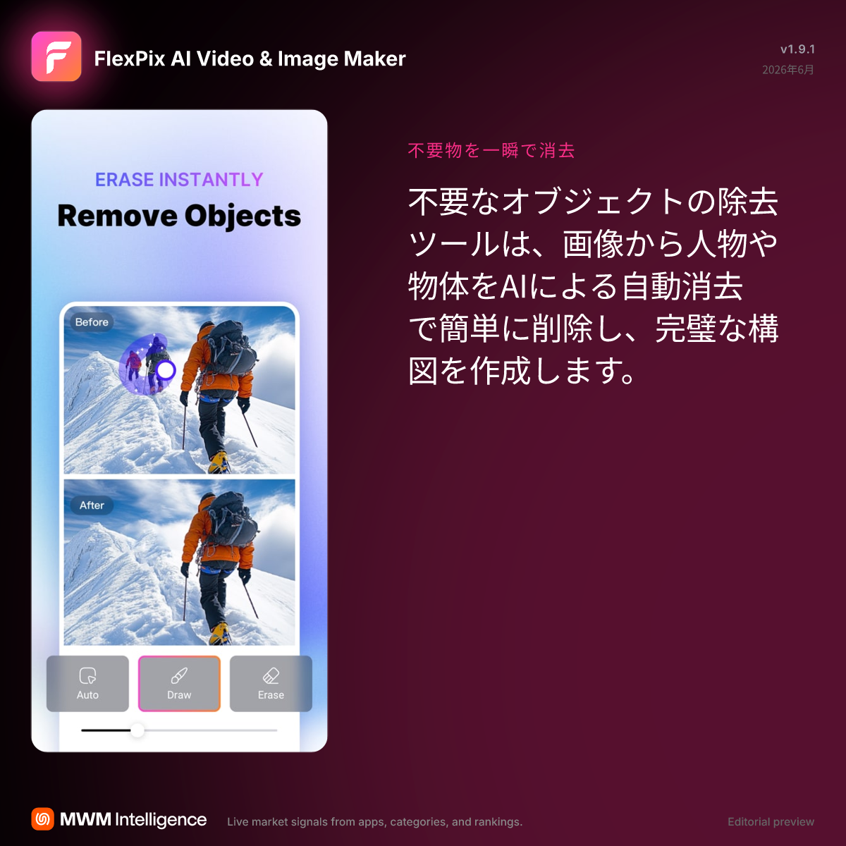 FlexPix AI Video & Image Maker - 写真／ビデオアプリ | MWM