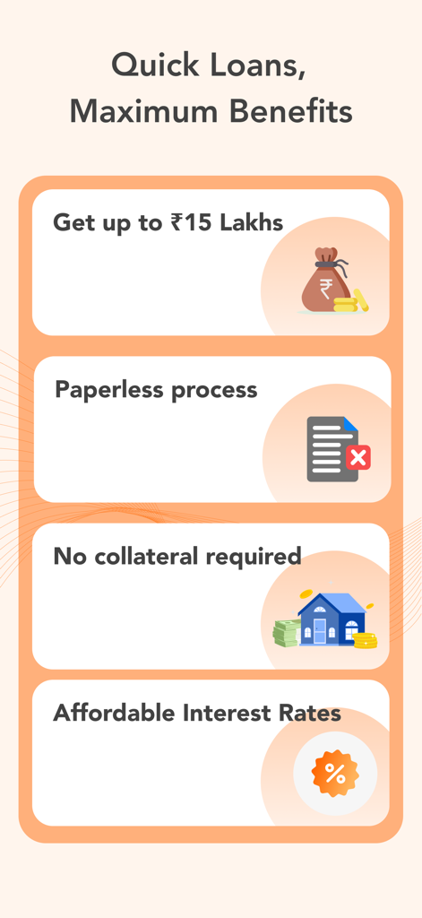 InCred Finance - Overview of InCred Finance loan benefits featuring paperless process no collateral required and affordable interest rates