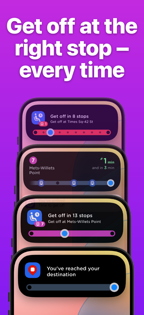 Momego: Bus & Transit Tracker - Momego app notifications for transit stop alerts on iPhone Dynamic Island