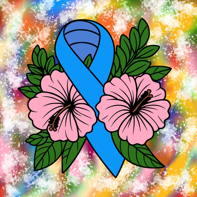 breast cancer awareness with hibiscus flowers