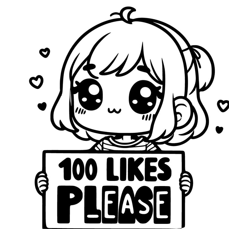 cute girl holding a sign saying 100 likes please