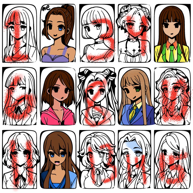 girls that look diffrent anime