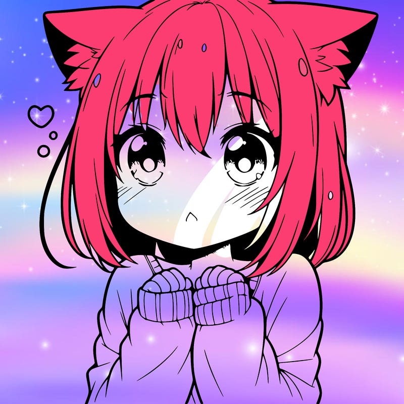 shy anime catgirl