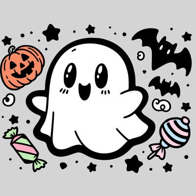 halloween cute little ghost