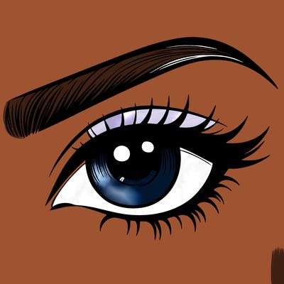 eye closeup with eyebrow