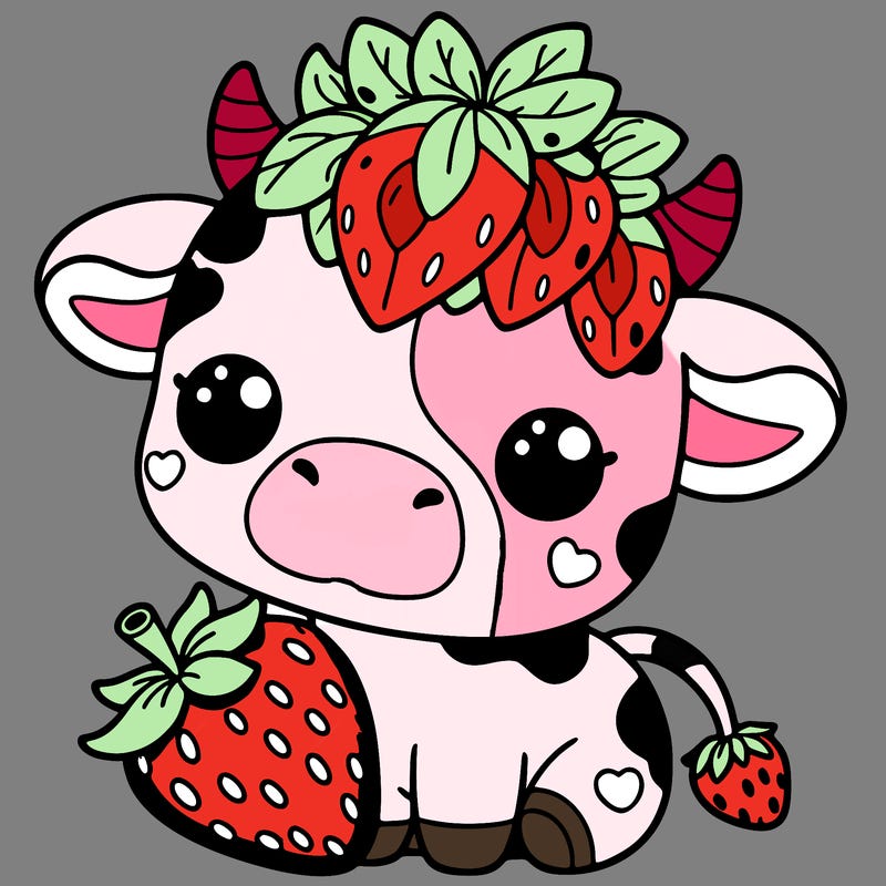 cute strawberry cow
