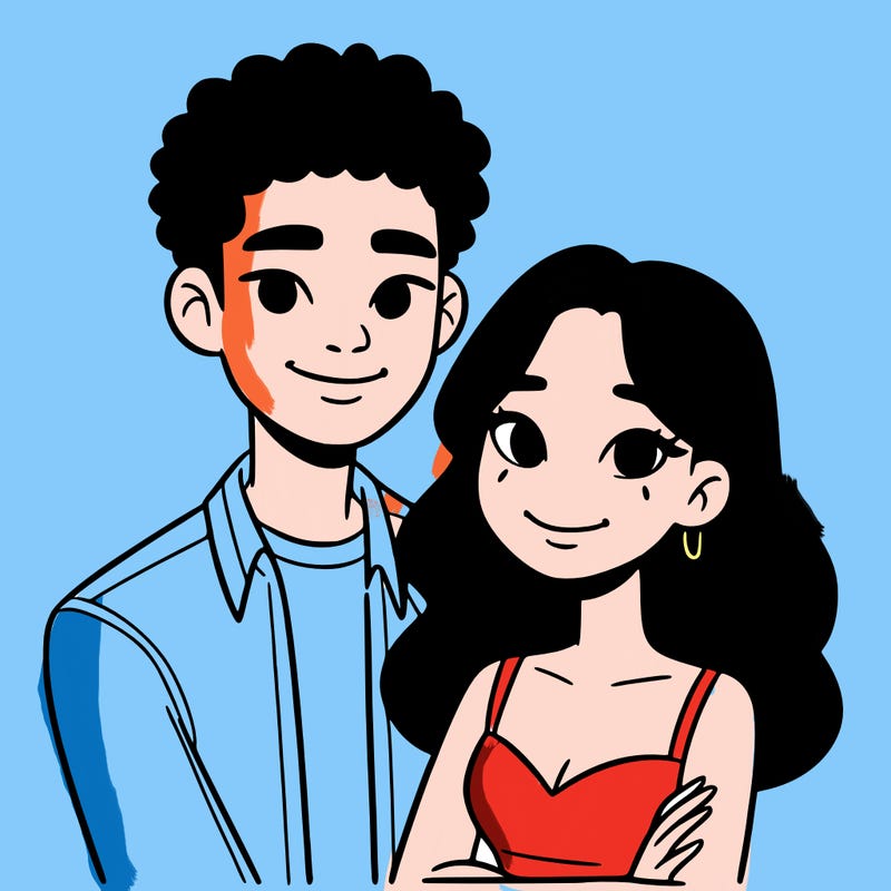 black woman and asian man couple