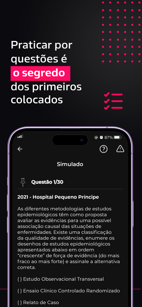 Afya Papers mobile app screen showing a medical board exam practice question.