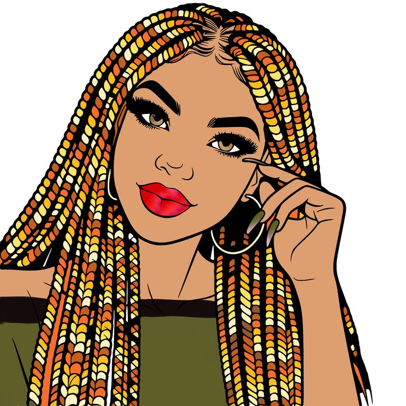 beautiful woman with box braids