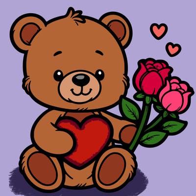 teddy bear a holding heart