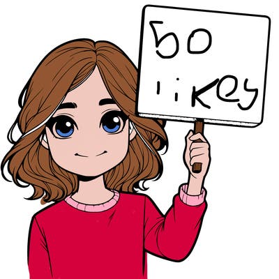 realistic girl holding up a sign