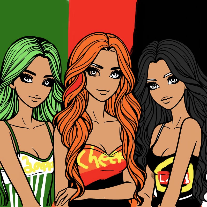 a group of girls realistic