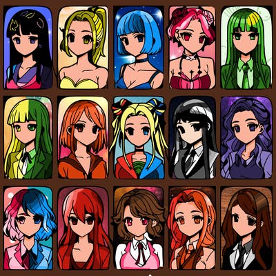 girls that look diffrent anime