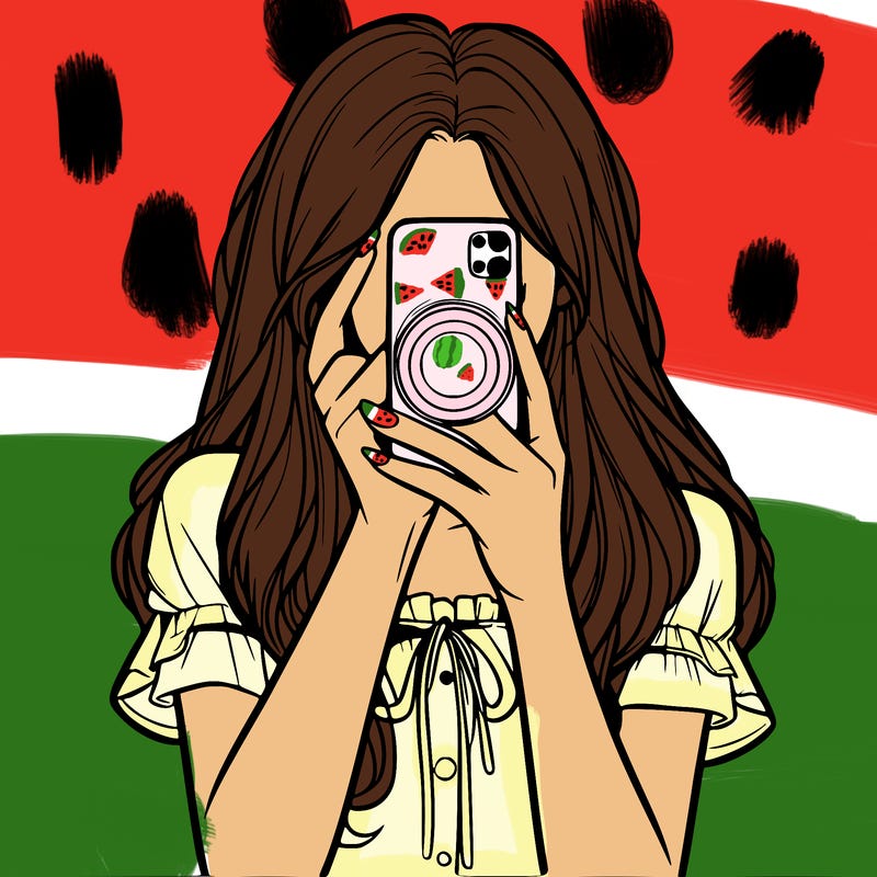a realistic girl holding her phone taking pictures