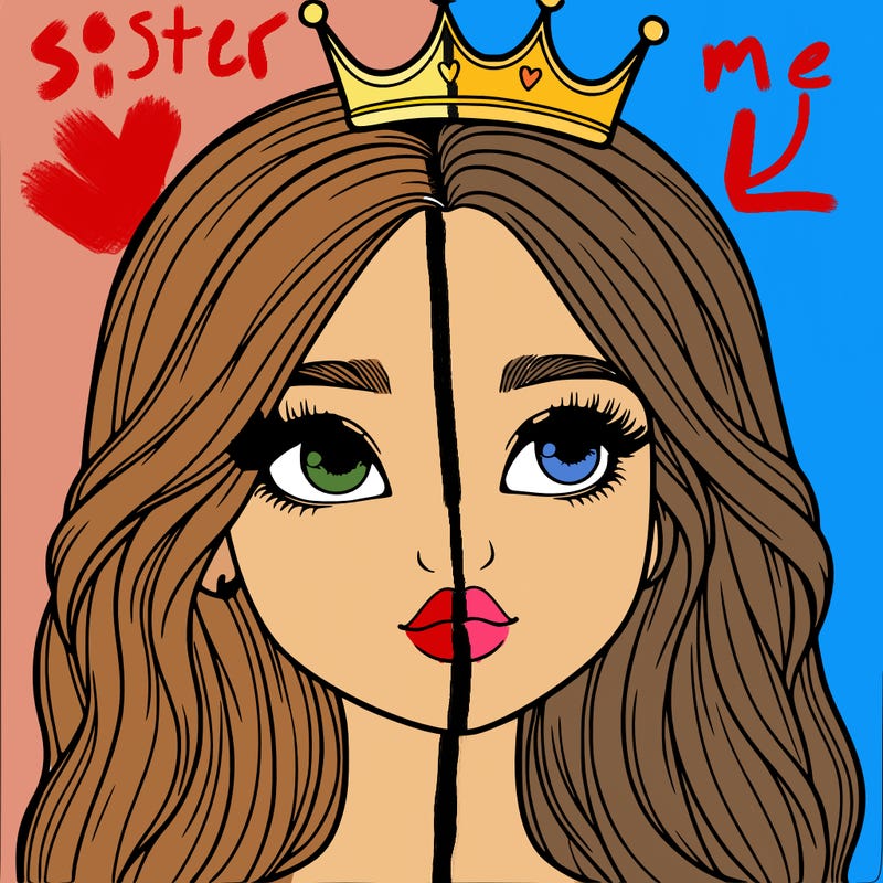 a realistic girl with a crown on