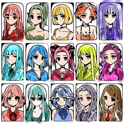 girls that look diffrent anime