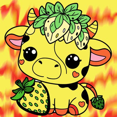 cute strawberry cow