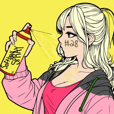 a realistic girl spray, painting