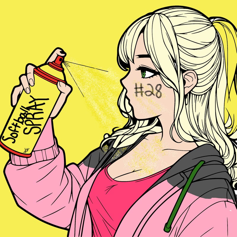 a realistic girl spray, painting