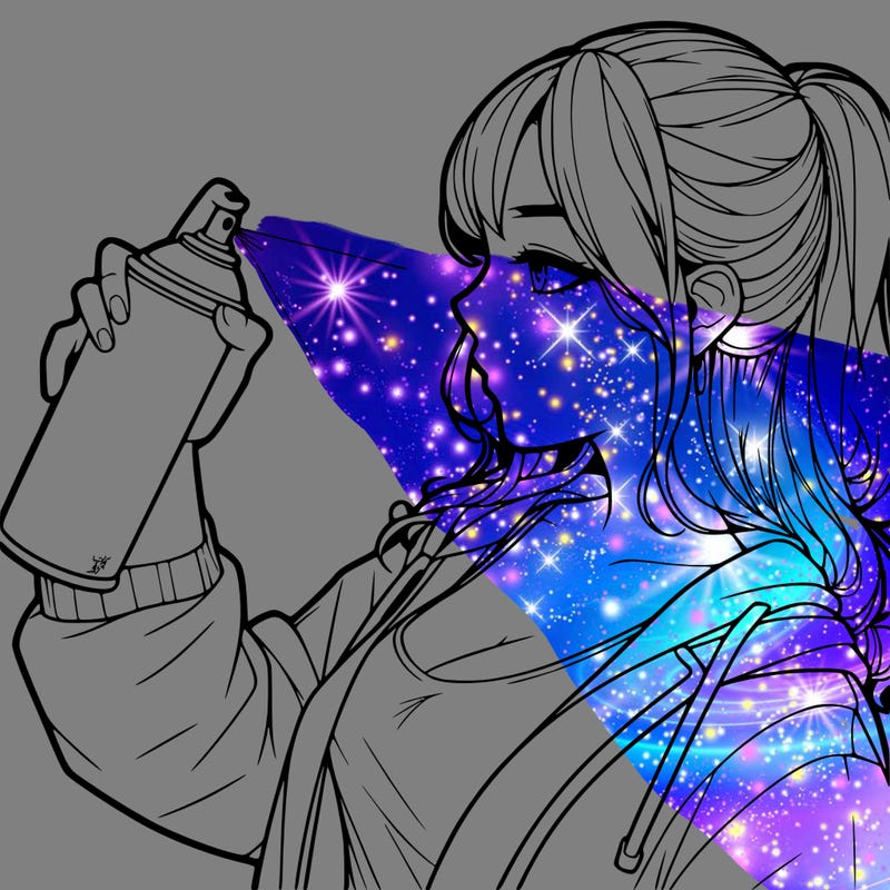 a realistic girl spray, painting