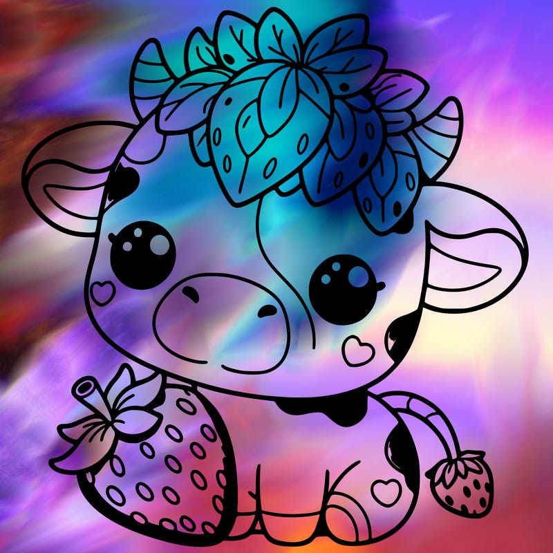 cute strawberry cow